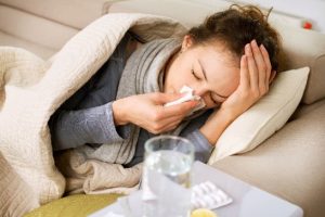 Woman feeling ill